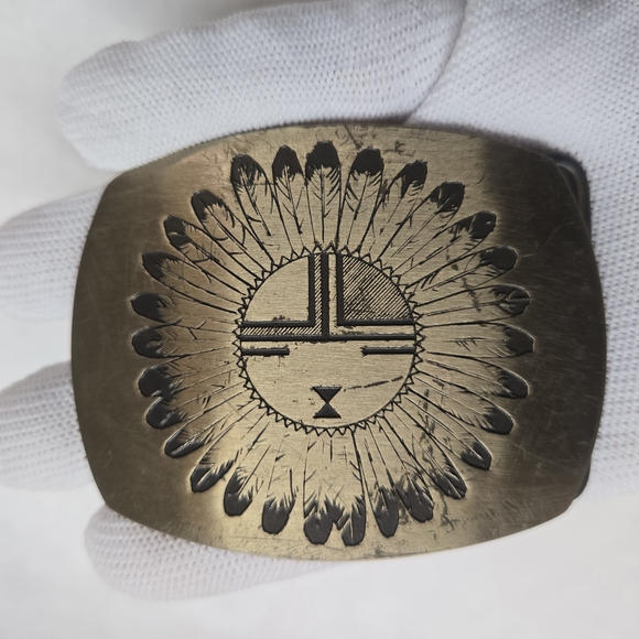 VintageHigh Mesa Albuquerque NM Hopi SunfaceSolid Brass 3